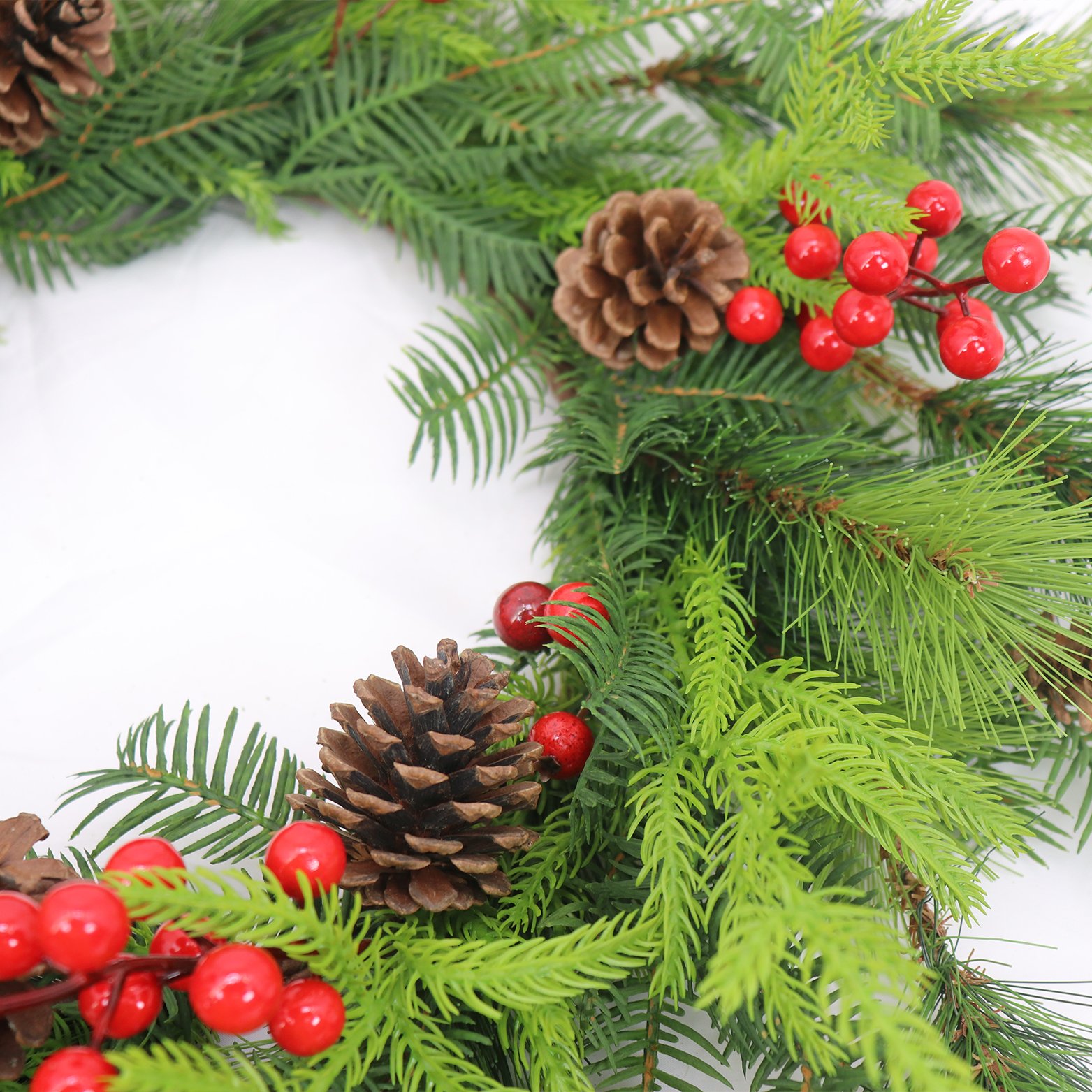 High Quality 61cm PVC PE New Style Artificial Christmas Wreath Preserved Flowers & Plants Christmas Decoration
