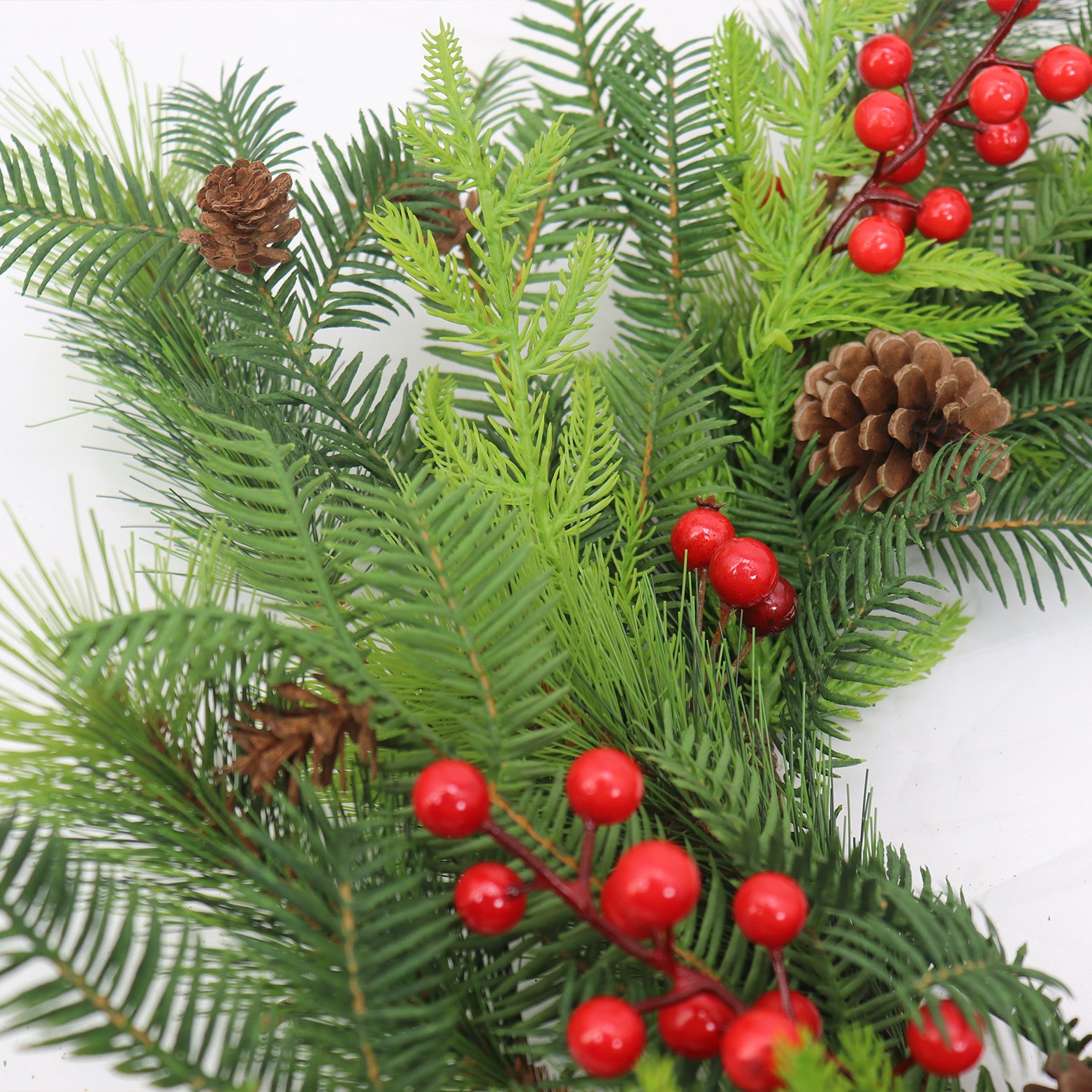 High Quality 61cm PVC PE New Style Artificial Christmas Wreath Preserved Flowers & Plants Christmas Decoration
