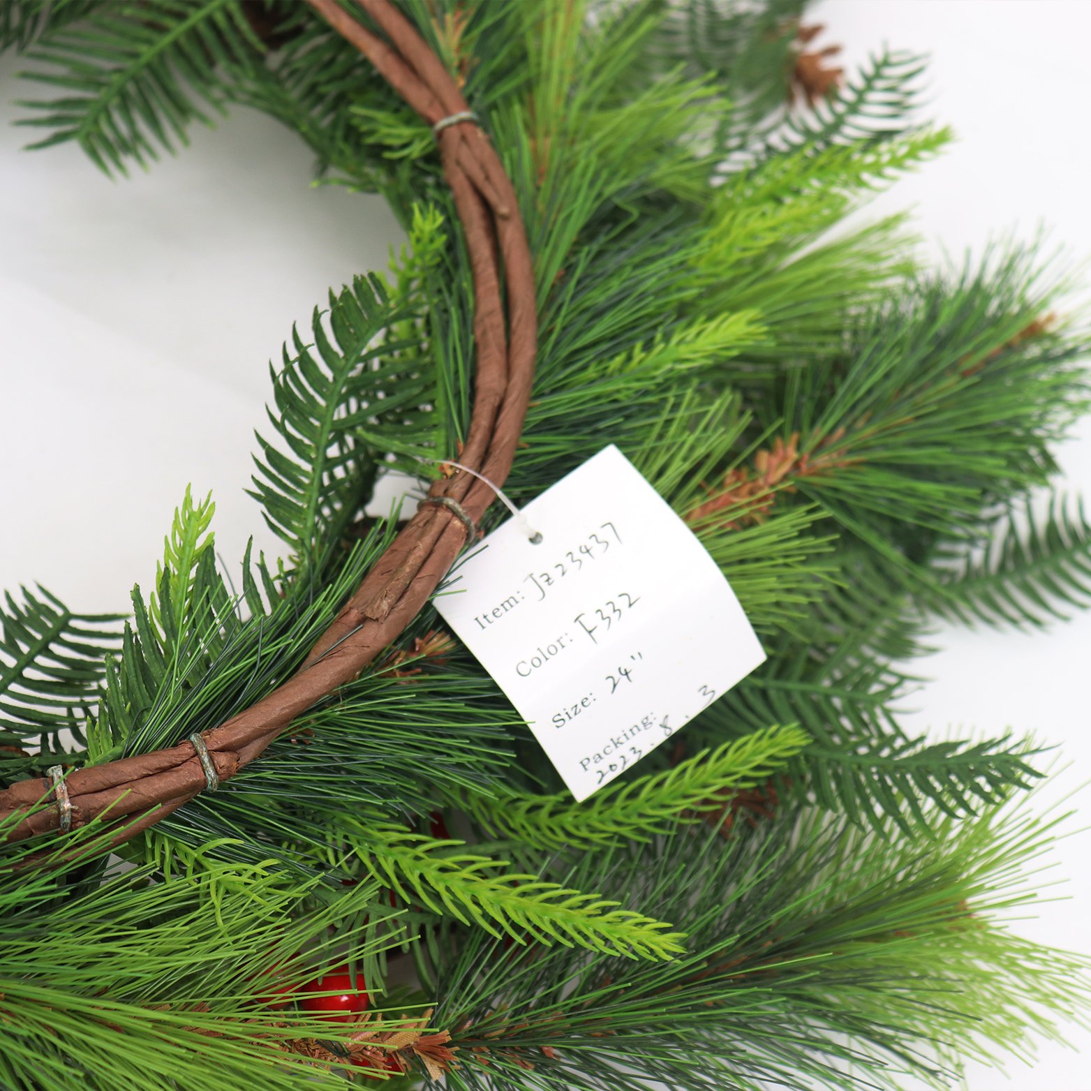High Quality 61cm PVC PE New Style Artificial Christmas Wreath Preserved Flowers & Plants Christmas Decoration