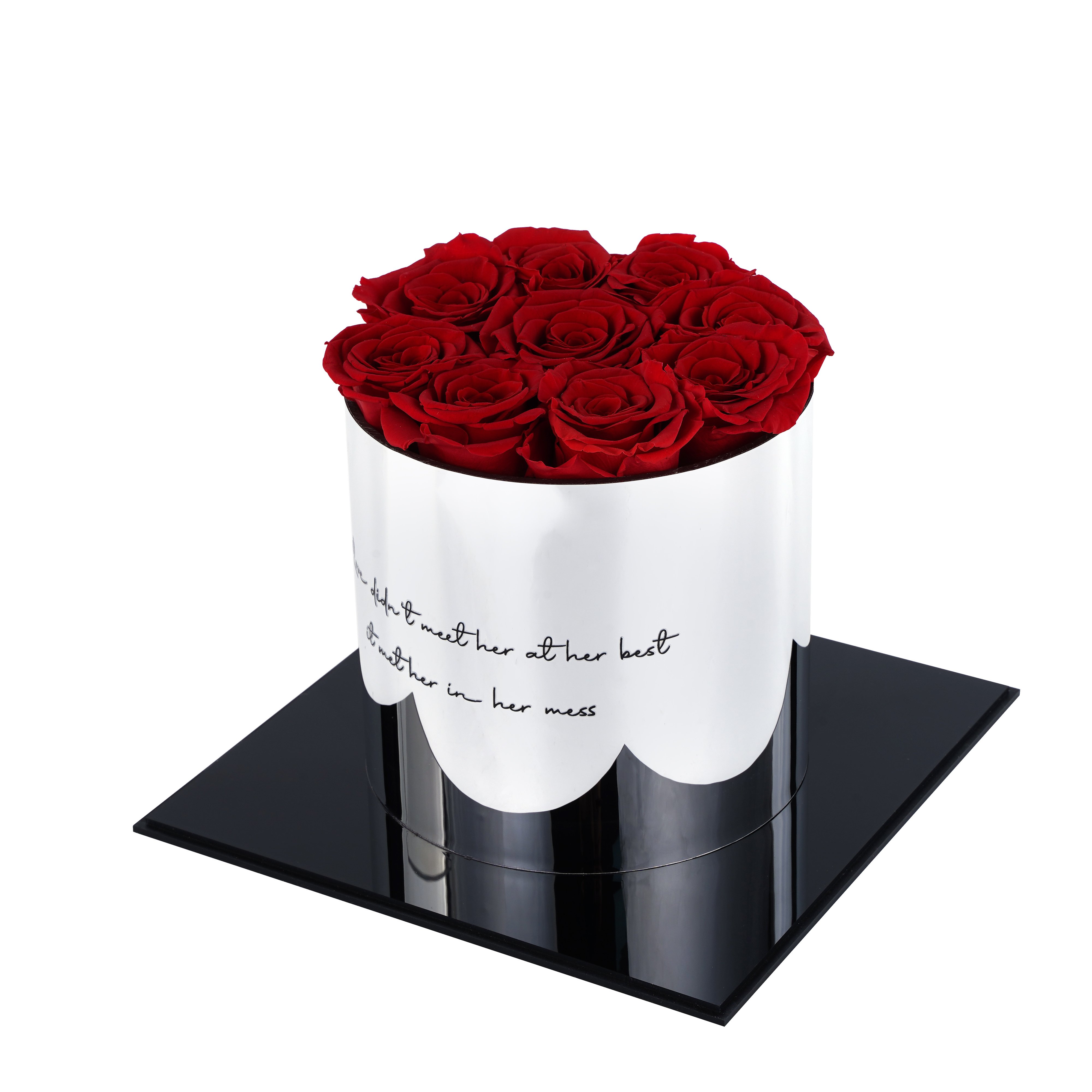 9 Roses Valentines day gift forever Everlasting Immortal Preserved Flower ornaments bridal bouquet Eternal Rose in acrylic Box