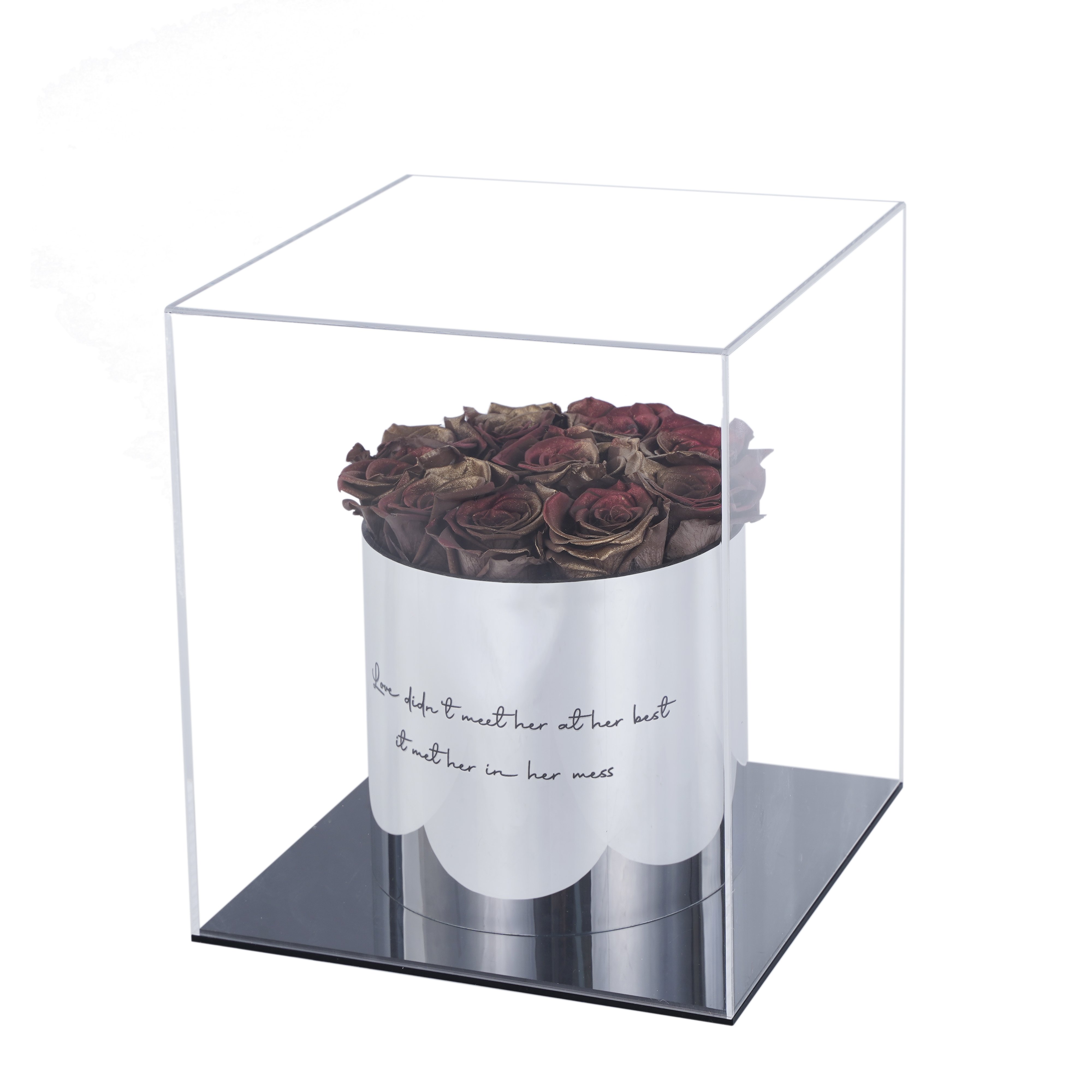 9 Roses Valentines day gift forever Everlasting Immortal Preserved Flower ornaments bridal bouquet Eternal Rose in acrylic Box