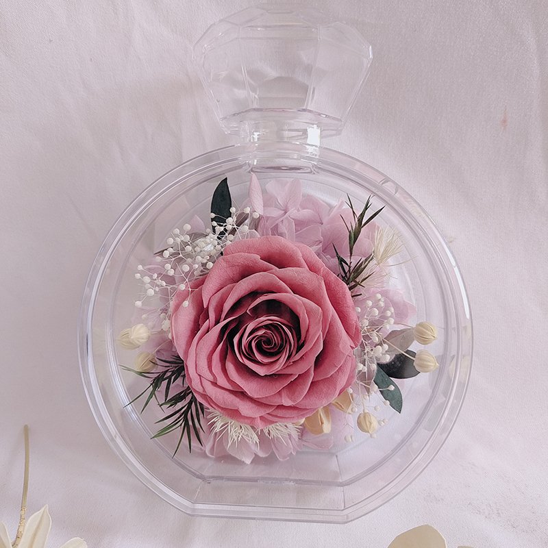 Acrylic perfume bottle immortal eternal forever flowers preserved roses eternal roses supplies wholesale
