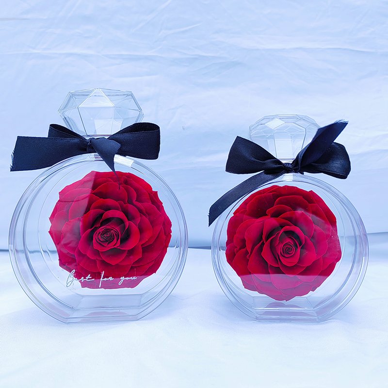 Acrylic perfume bottle immortal eternal forever flowers preserved roses eternal roses supplies wholesale