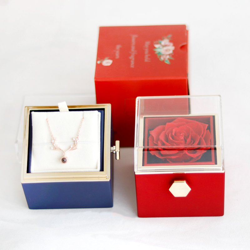 YS-088 Everrose Gift Box Rotating Cassette Necklace Mother's Day Original Gift Ideas Mom Birthday Anniversary Ladies Wife Gift