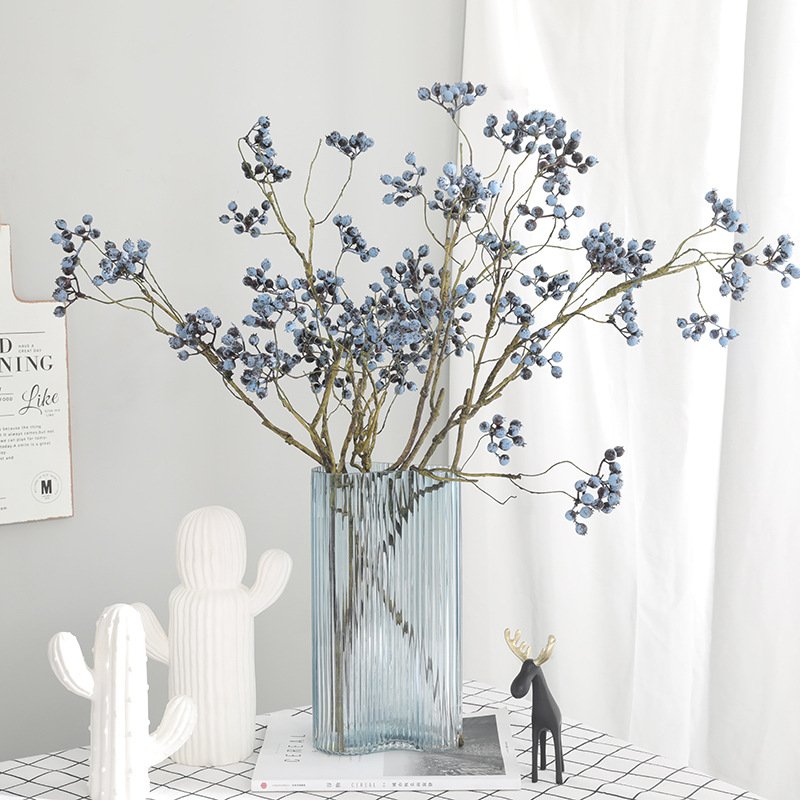 Hot selling 72cm single branch cranberry berry artificial flowers for home decoration