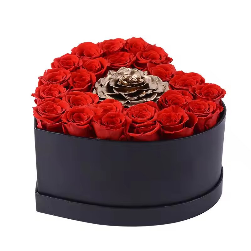 Wholesale Mother's Day Immortal Eternas Rosas Real Preserved Flower Heart Shape Infinity Forever Eternal Roses in Gifts Box