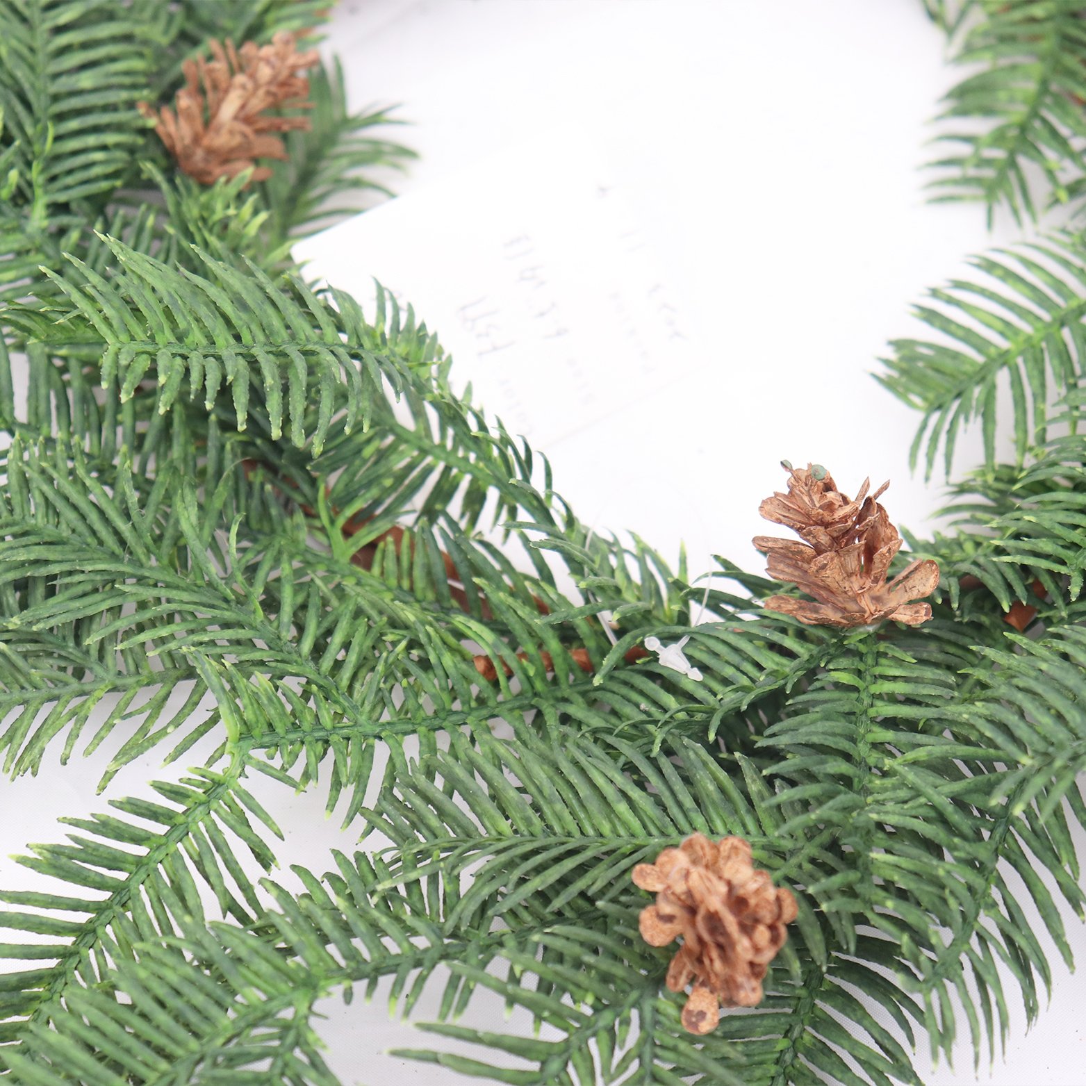 Cheap Price 6.5in Internal Diameter Hemlock New Style PVC PE Artificial Christmas Wreath Preserved Flowers Plants Christmas