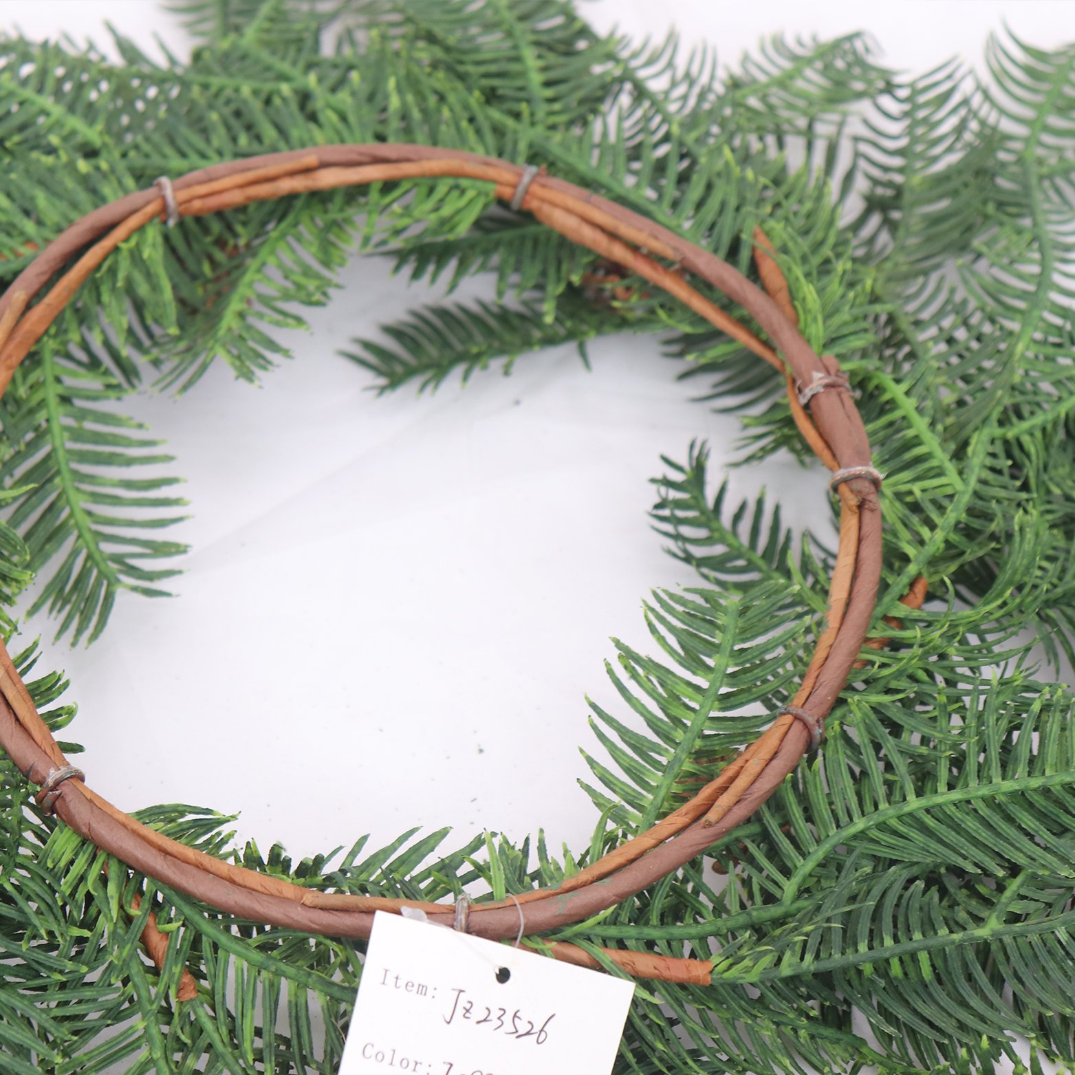 Cheap Price 6.5in Internal Diameter Hemlock New Style PVC PE Artificial Christmas Wreath Preserved Flowers Plants Christmas