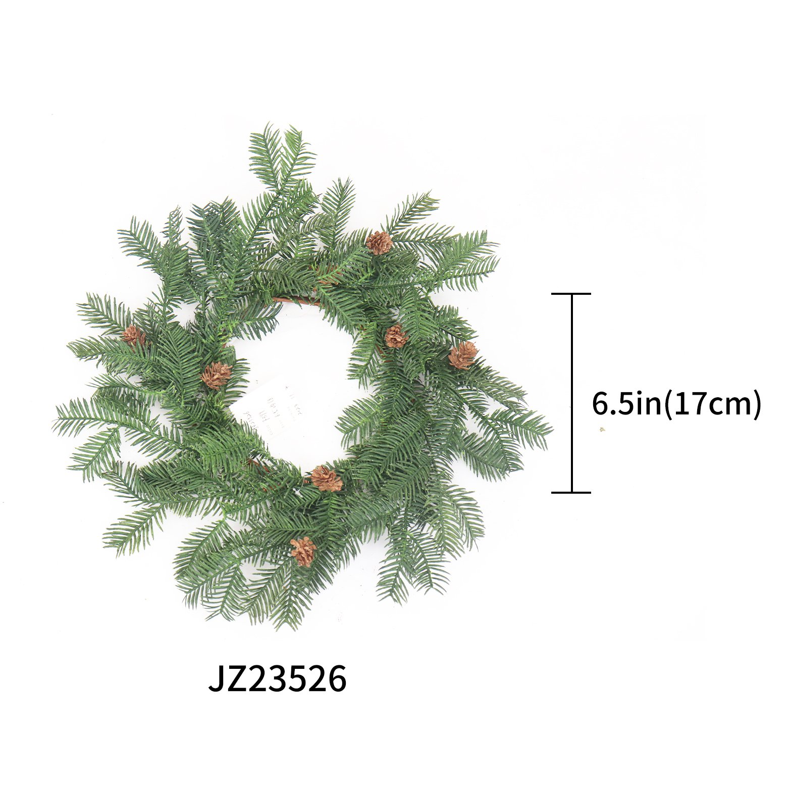 Cheap Price 6.5in Internal Diameter Hemlock New Style PVC PE Artificial Christmas Wreath Preserved Flowers Plants Christmas