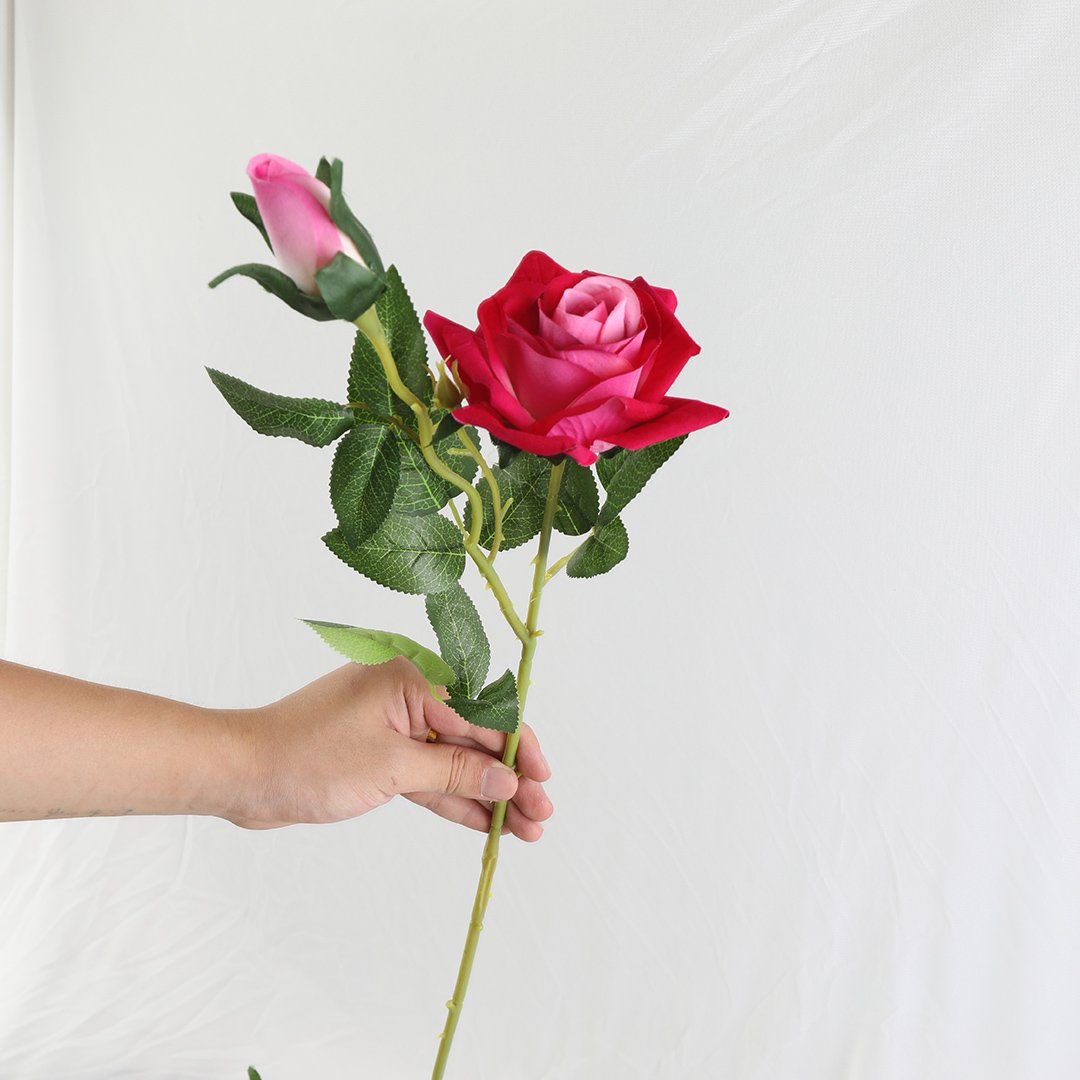 Bouquet of artificial flowers in Burgundy Velvety artificial flowers Christmas decoration