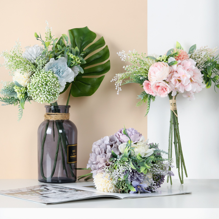 peony hydrangea wedding preserved bouquets of artificial flower