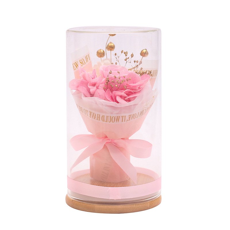 Romantic Preserved Flower Immortal Finished Roses Glass Dome Gift Box Valentine's Day Gift Wholesale for Girlfriend Manufacture