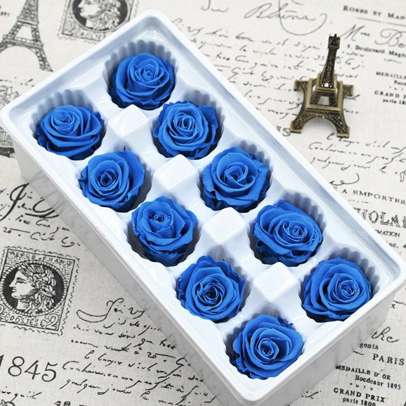 Wholesale Decorative Preserved Flower 4-6CM Eternal Rose Natural White Rose Head For Wedding Centerpieces