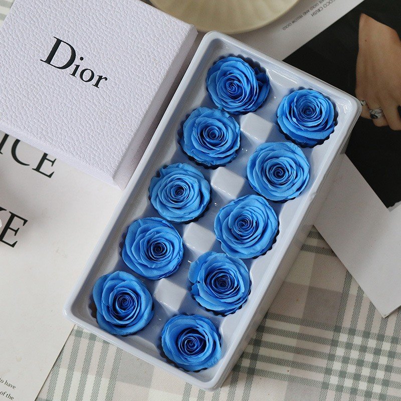 Wholesale Decorative Preserved Flower 4-6CM Eternal Rose Natural White Rose Head For Wedding Centerpieces