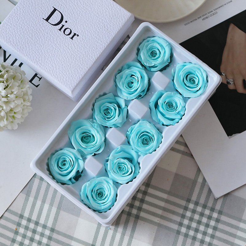 Wholesale Decorative Preserved Flower 4-6CM Eternal Rose Natural White Rose Head For Wedding Centerpieces