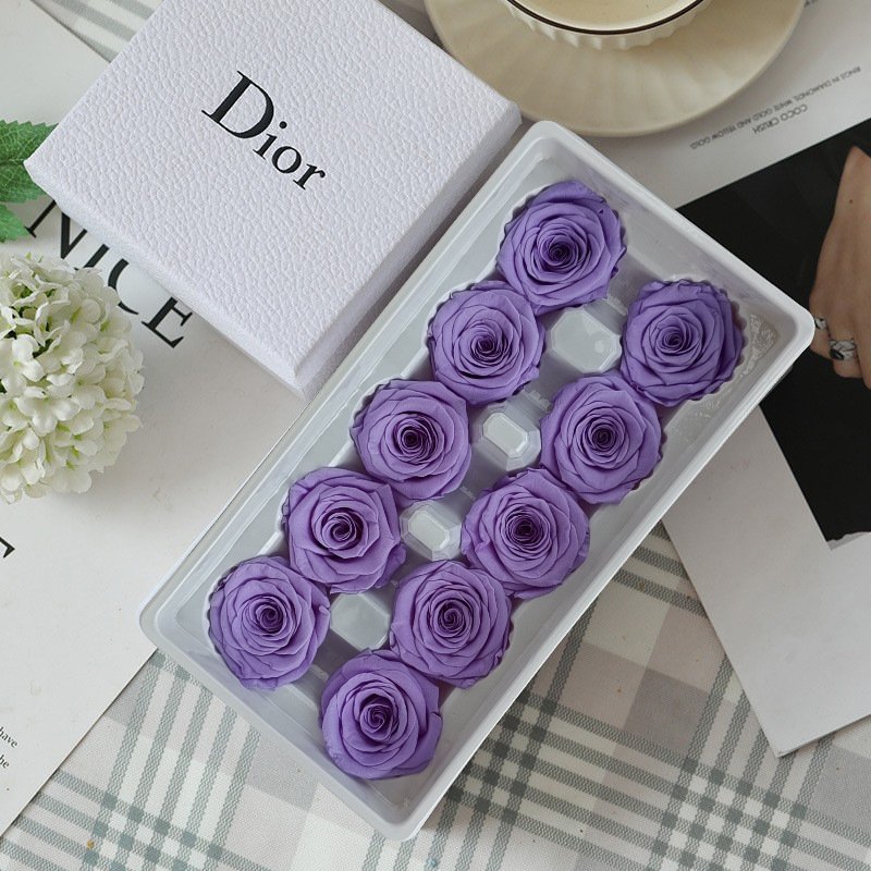 Wholesale Decorative Preserved Flower 4-6CM Eternal Rose Natural White Rose Head For Wedding Centerpieces