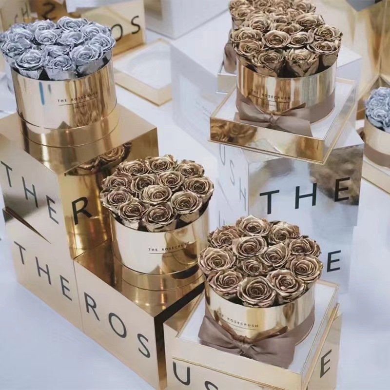 Popular New Trending Forever Flower Hot Selling Preserved Flowers Rose In Gold Box