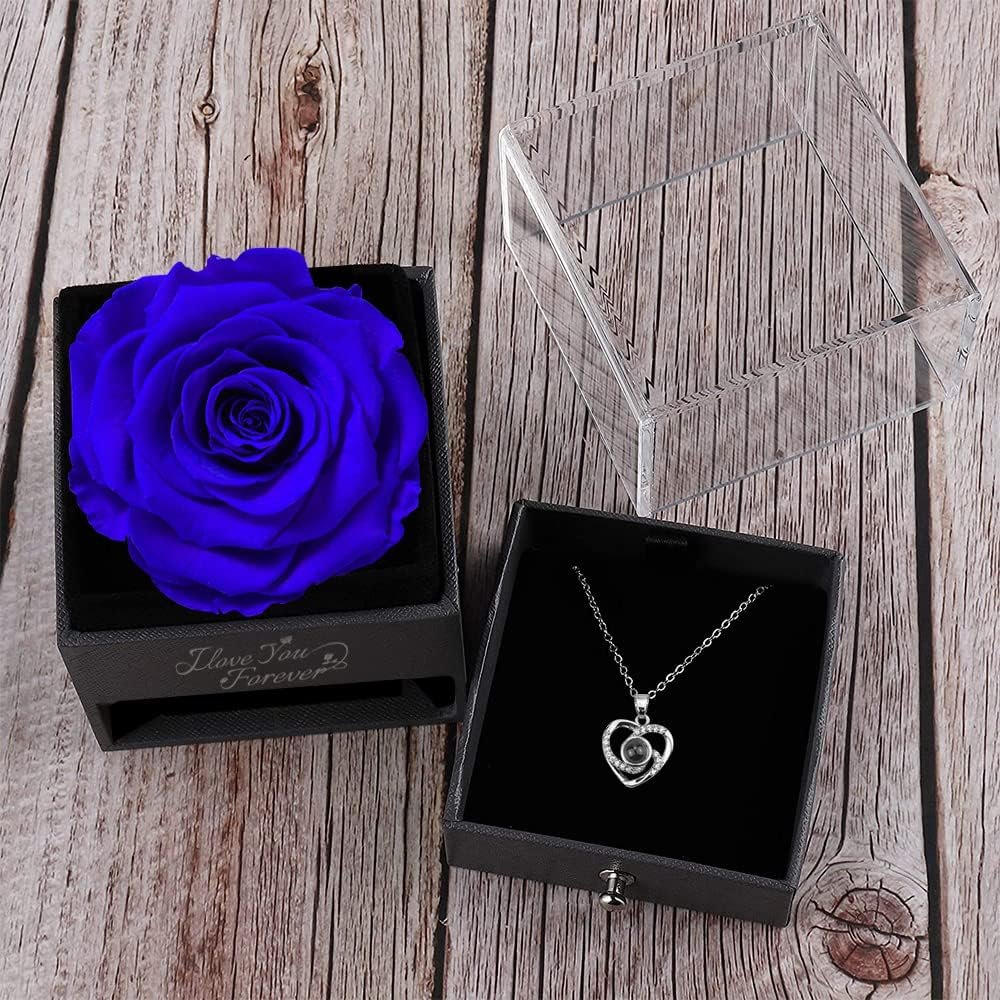 Most Popular New Eternal Rose Preserved Flower in Jewellery Box With a Drawer Valentine's Day Gift I love you