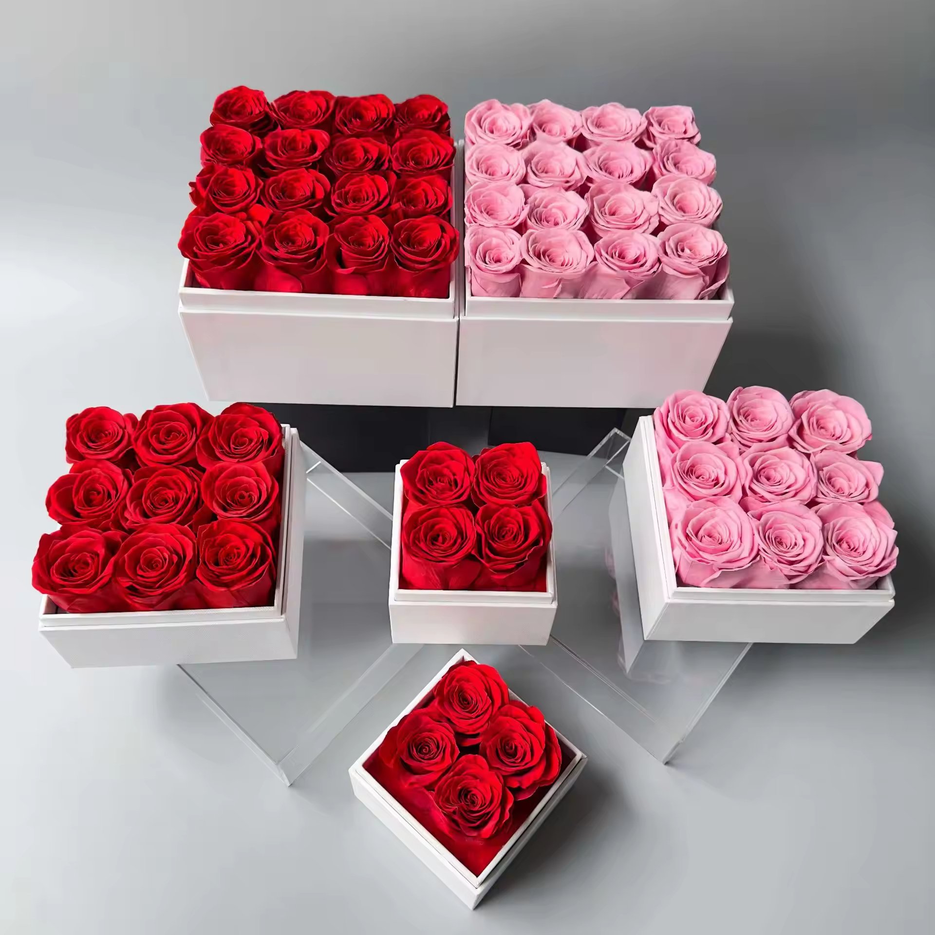 Wholesales mother's day gifts eternal rosas preservadas flower gift immortal long lasting forever eternal preserved flower box