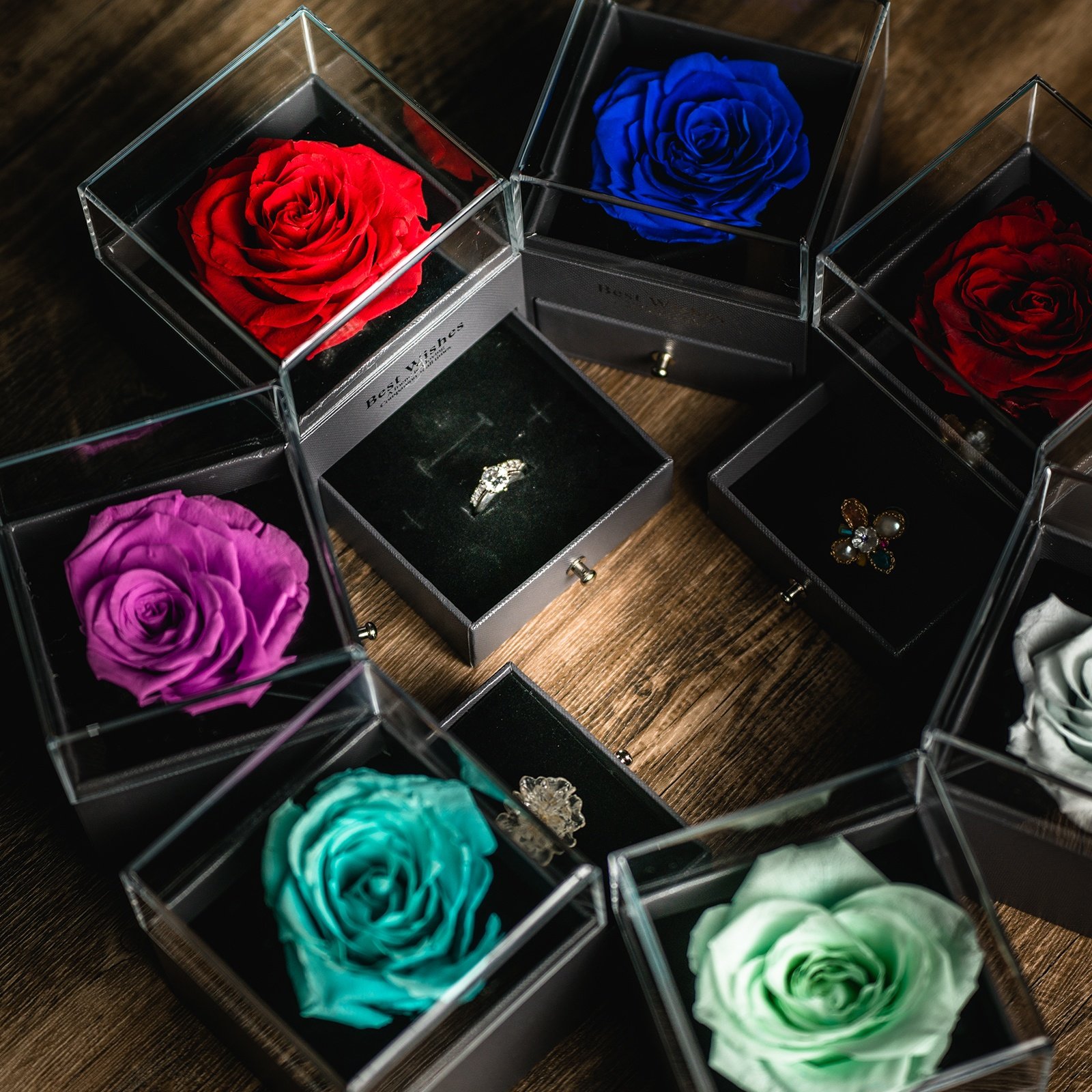 free sample Preserved Flowers Rose Preserved Flowers Eternal Rose With Jewelry Box Valentine Day Gift For Girlfriend