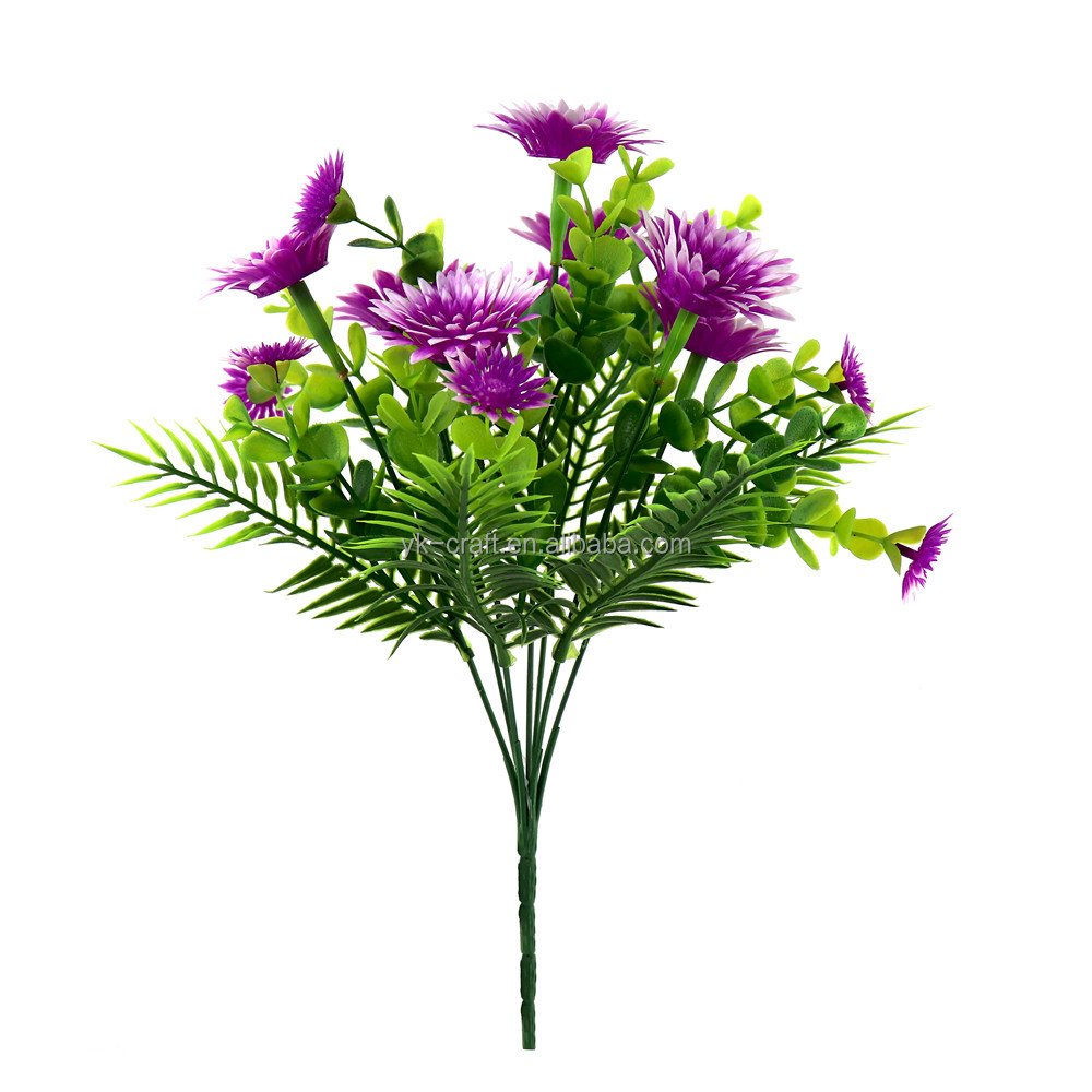 Hot Sale Plastic Artificial Flowers For Outdoor Decoration High Simulation Preserved Flowers UV Resistant Plastic Greenery Plant