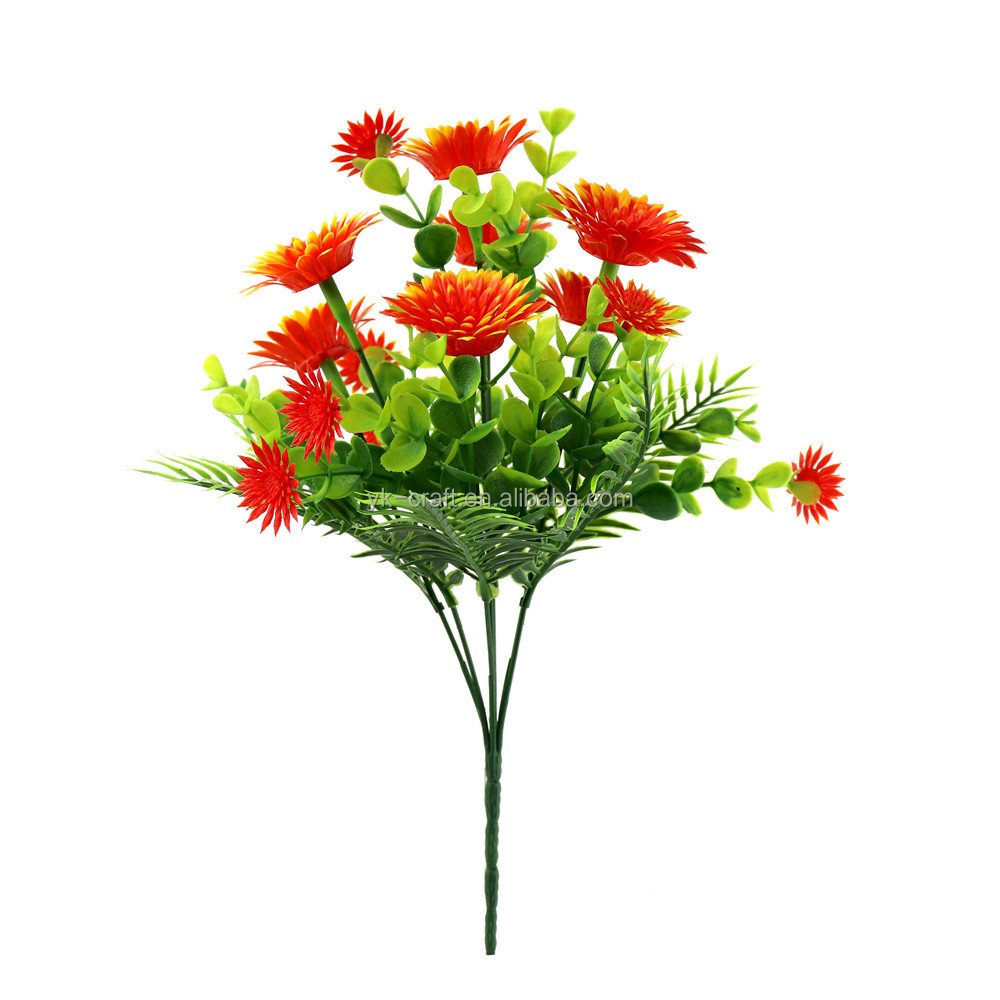 Hot Sale Plastic Artificial Flowers For Outdoor Decoration High Simulation Preserved Flowers UV Resistant Plastic Greenery Plant