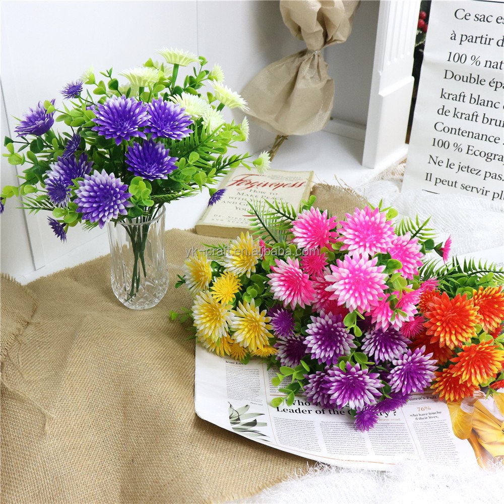 Hot Sale Plastic Artificial Flowers For Outdoor Decoration High Simulation Preserved Flowers UV Resistant Plastic Greenery Plant