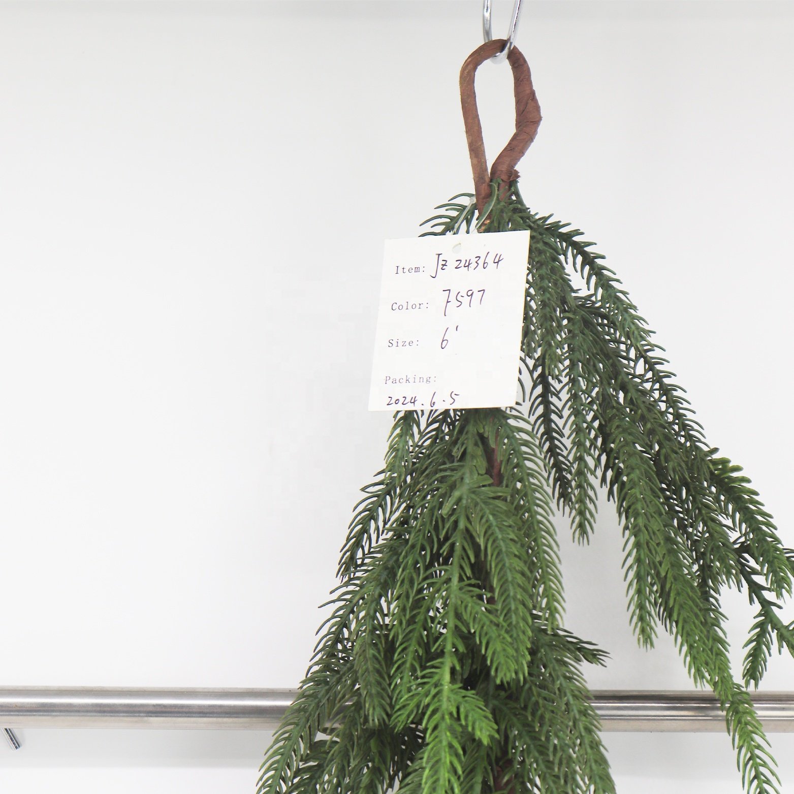 Wholesale PVC Artificial Pine Needle Leaf Vine Faux Christmas Araucaria Garland and Decorative Flowers for Valentine's Day