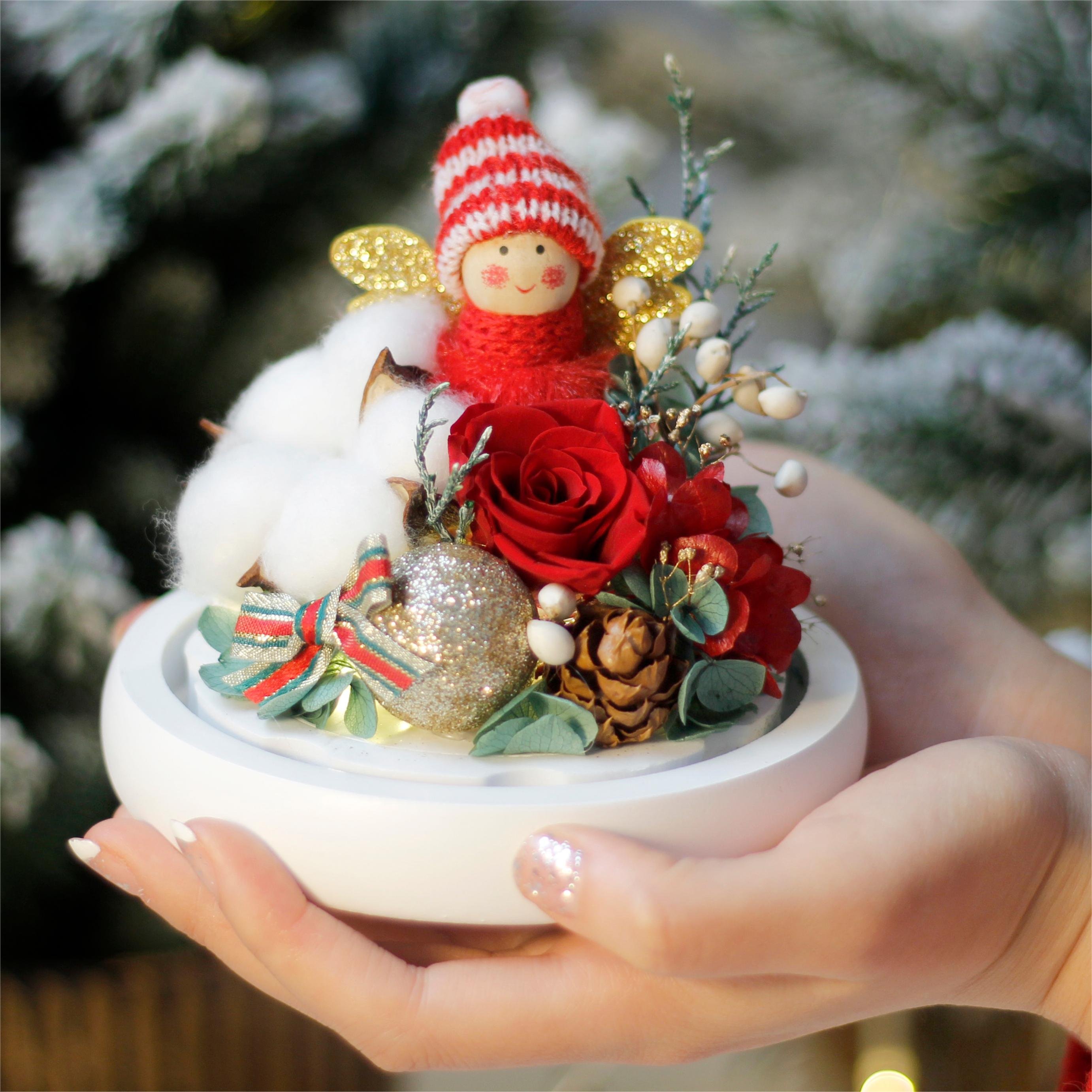 Lovebay Decoration Gift Little Girl Long Lasting Eternal Forever Preserved Natural Flowers Christmas Day Rose Preserved in Glass