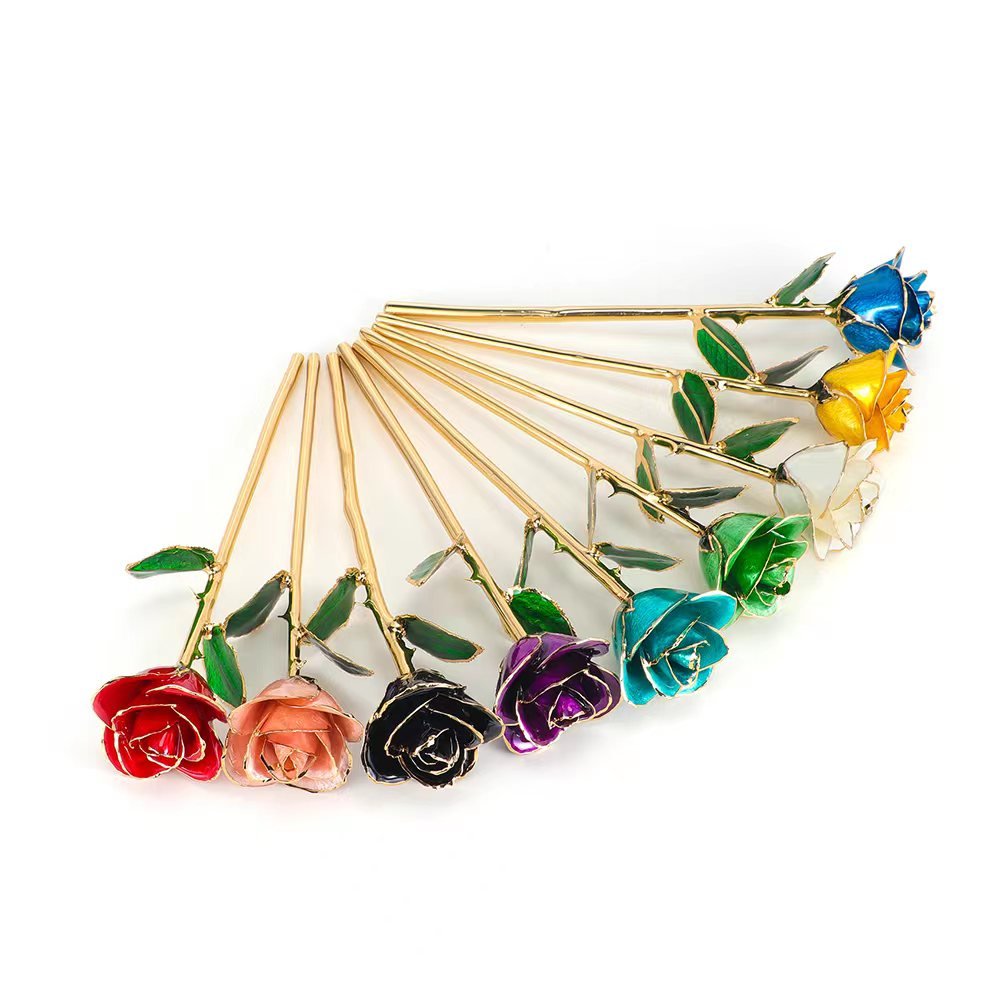 24k gold plated Rose preserved fresh flower wholesale preserved rose manufacture directly supply