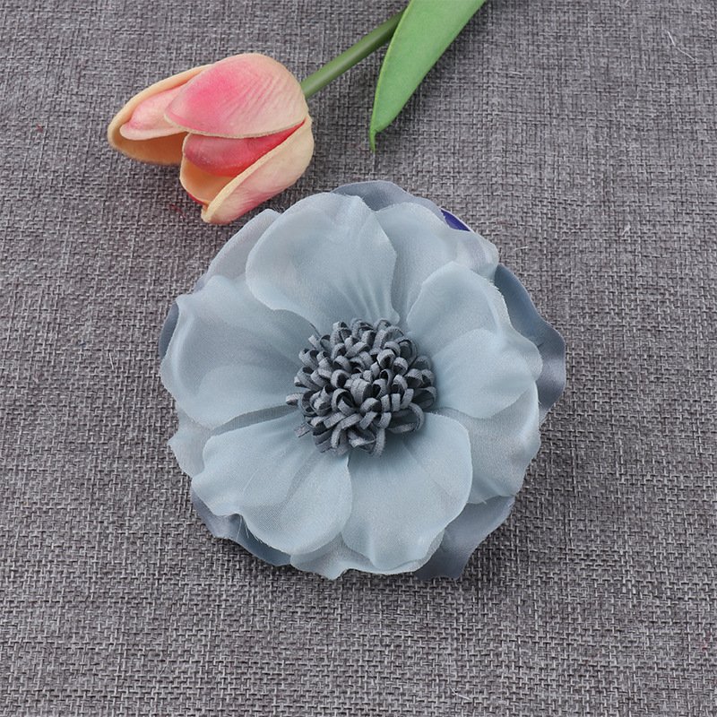 Flores artificiales al por mayor Chiffon Embroidered Backing Glue 3D Flower Fabric For Wedding Artificial Decorative Flowers