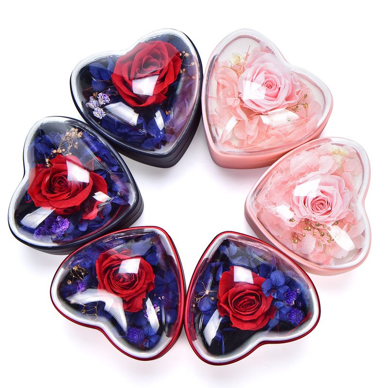 Romantic gift box flower box pendant ring style eternal flower gift