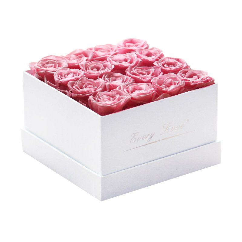 Artificial Flower Preserved Rose Flower Eternal Valentine Mother Girlfriend Birthday Gift Square Shape
