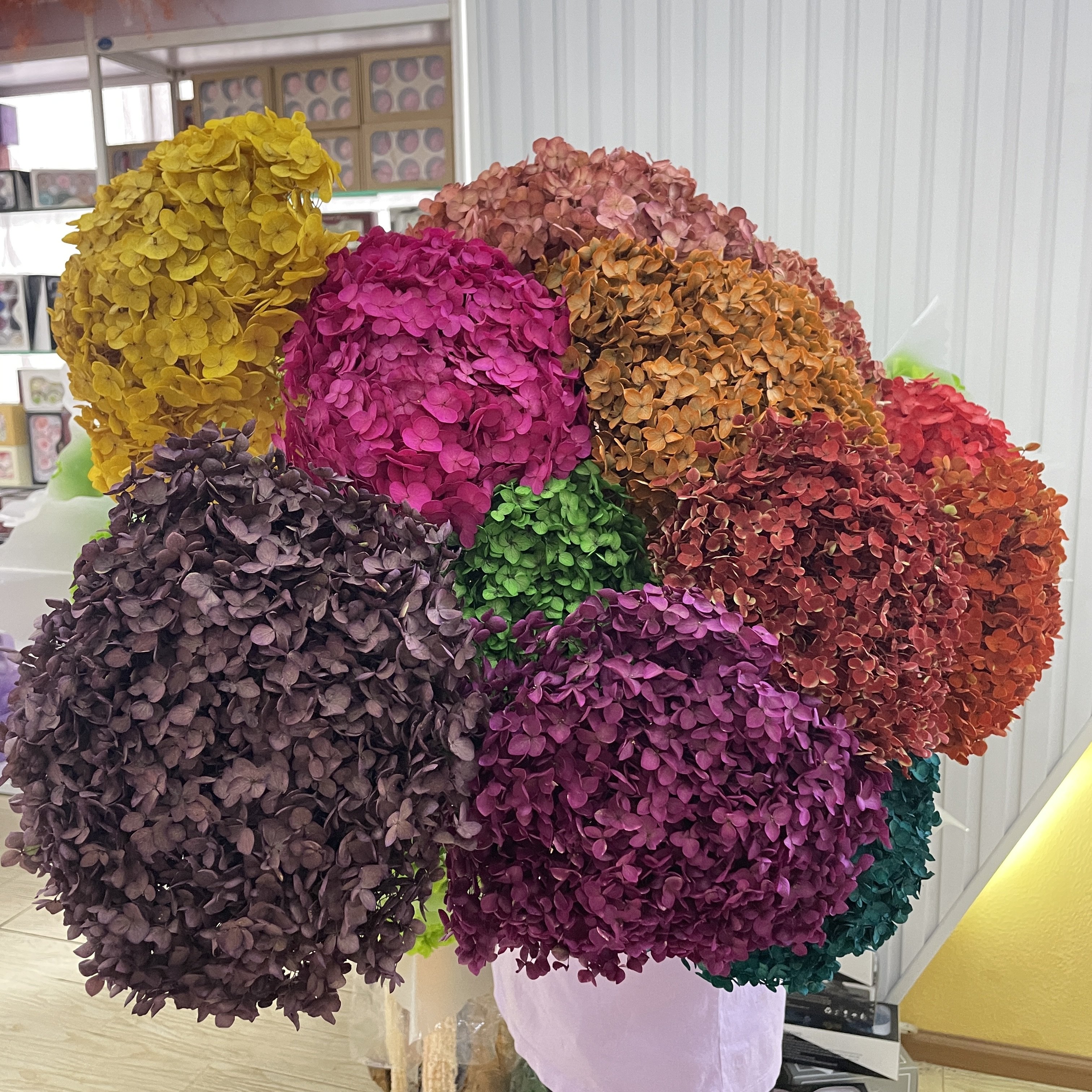 factory sales preserved real dry good quality anna hydrangea wedding decoration