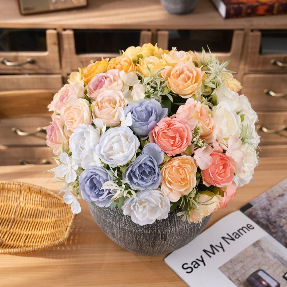 INS Style Handmade Artificial Flowers Home Decor Wholesale Wedding Bouquet Featuring Peony Hydrangea Other Handicrafts