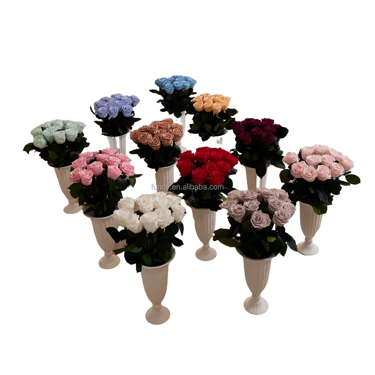 Valentines Day Gift PORCELAIN VASE Eternal Forever 12 Long Stem Eternity Rose Preserved Flower
