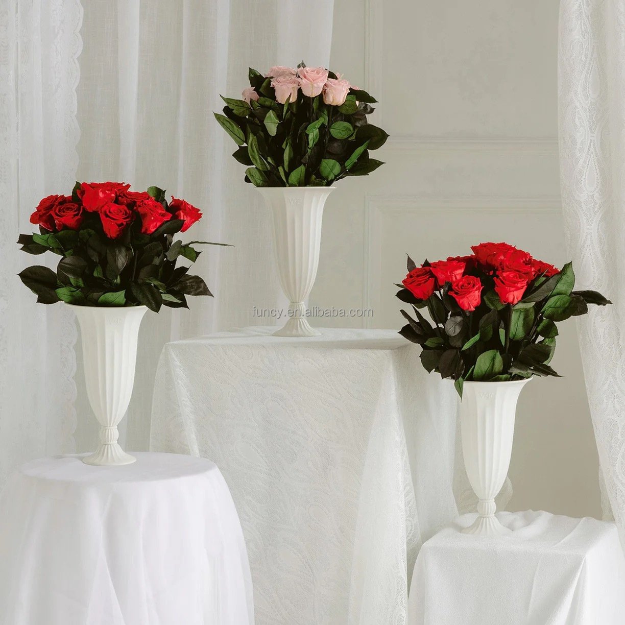 Valentines Day Gift PORCELAIN VASE Eternal Forever 12 Long Stem Eternity Rose Preserved Flower