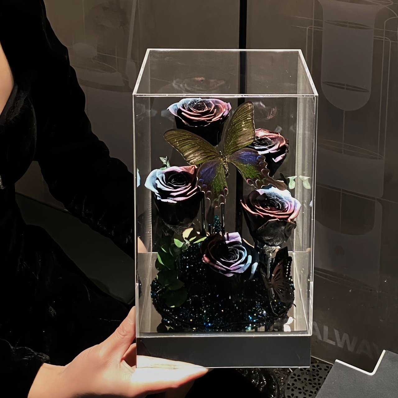 Mothers day gifts Valentine gift preserved rose flowers eternal rose In acrylic box preserved flowers box for Gift Ideas