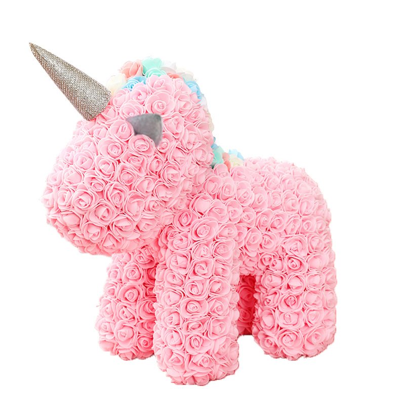 Factory Rose Preserved Flower Handmade Romantic Saint Valentine'S Day Gift Set Unicorn Bear Box For Valentines Day