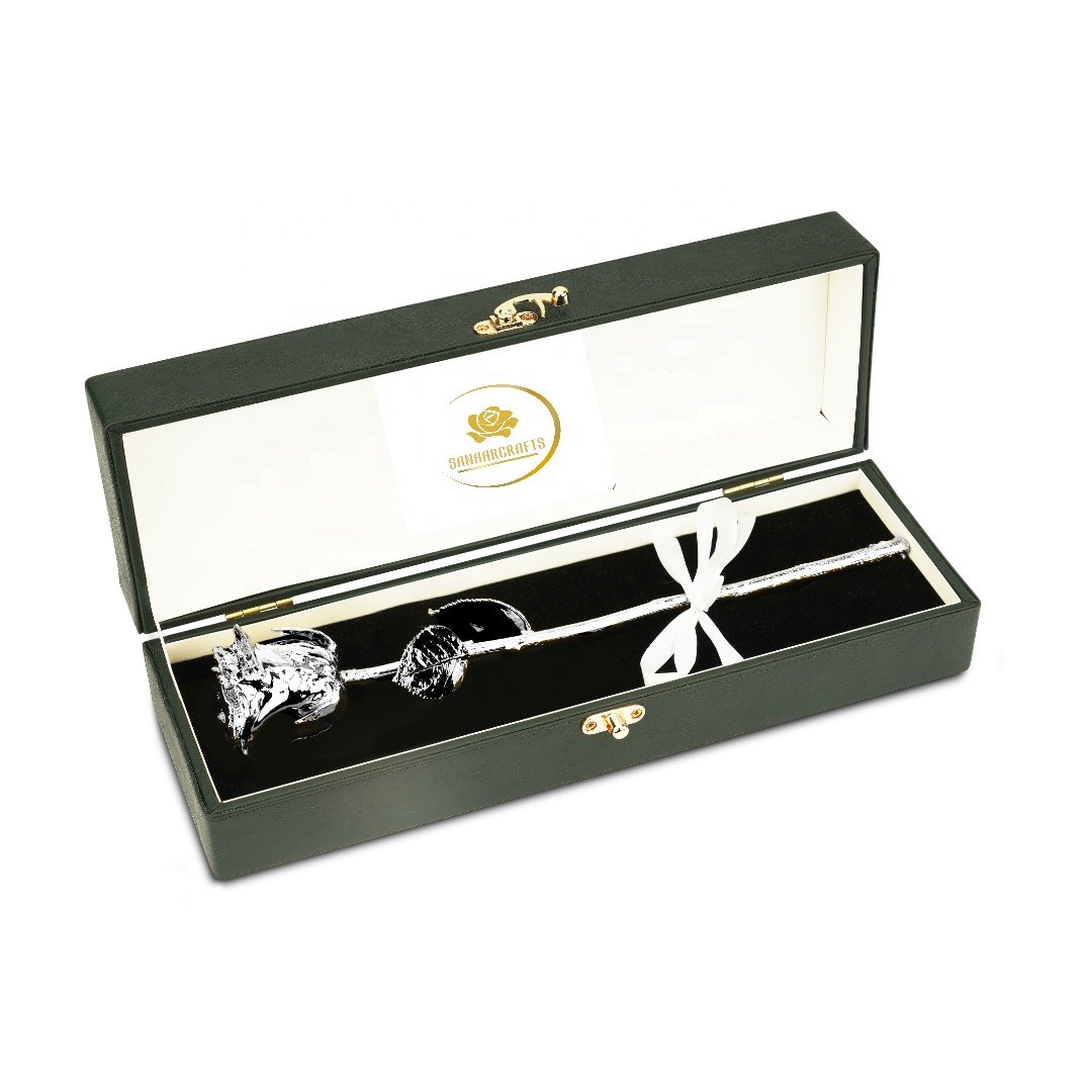 Elegant Silver Plated Natural Rose