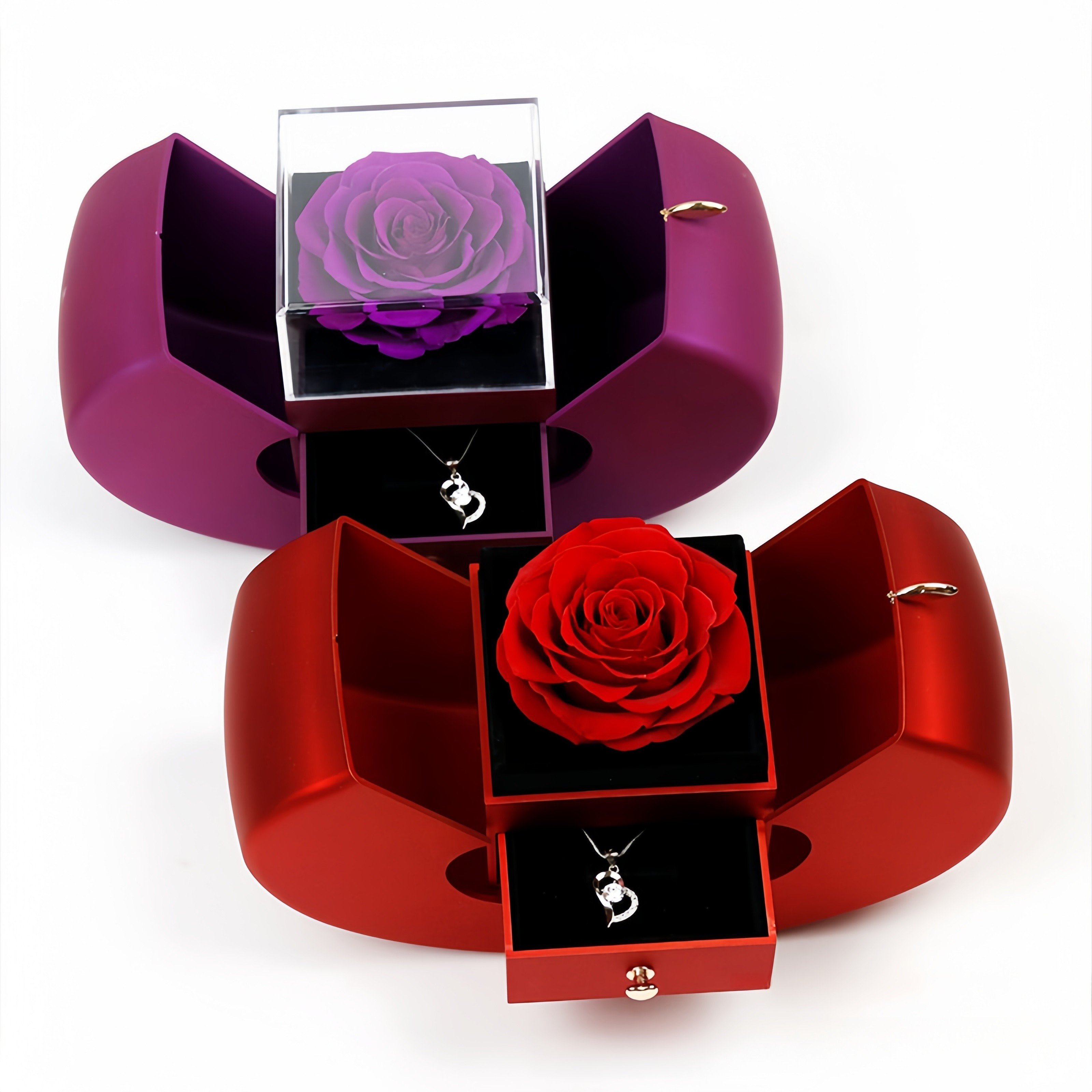 Apple Creative preserved Forever Flower Gift Box Lipstick Necklace Ring Perfume Send to Friend Valentine's Day Birthday Gift Box