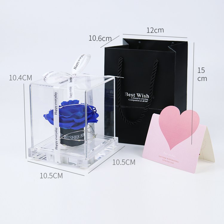 YS-049 Free sample 2023 new design luxury everlasting roses valentines Day Gift preserved rose in acrylic gift box