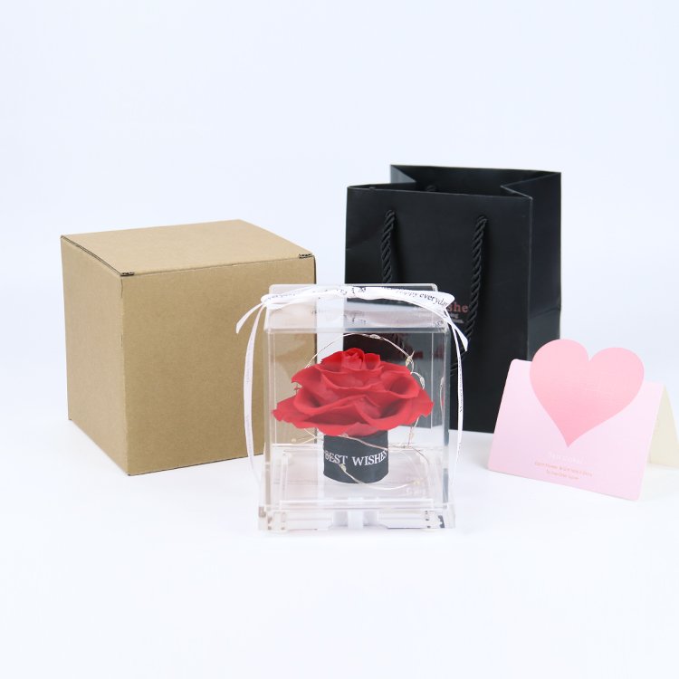 YS-049 Free sample 2023 new design luxury everlasting roses valentines Day Gift preserved rose in acrylic gift box