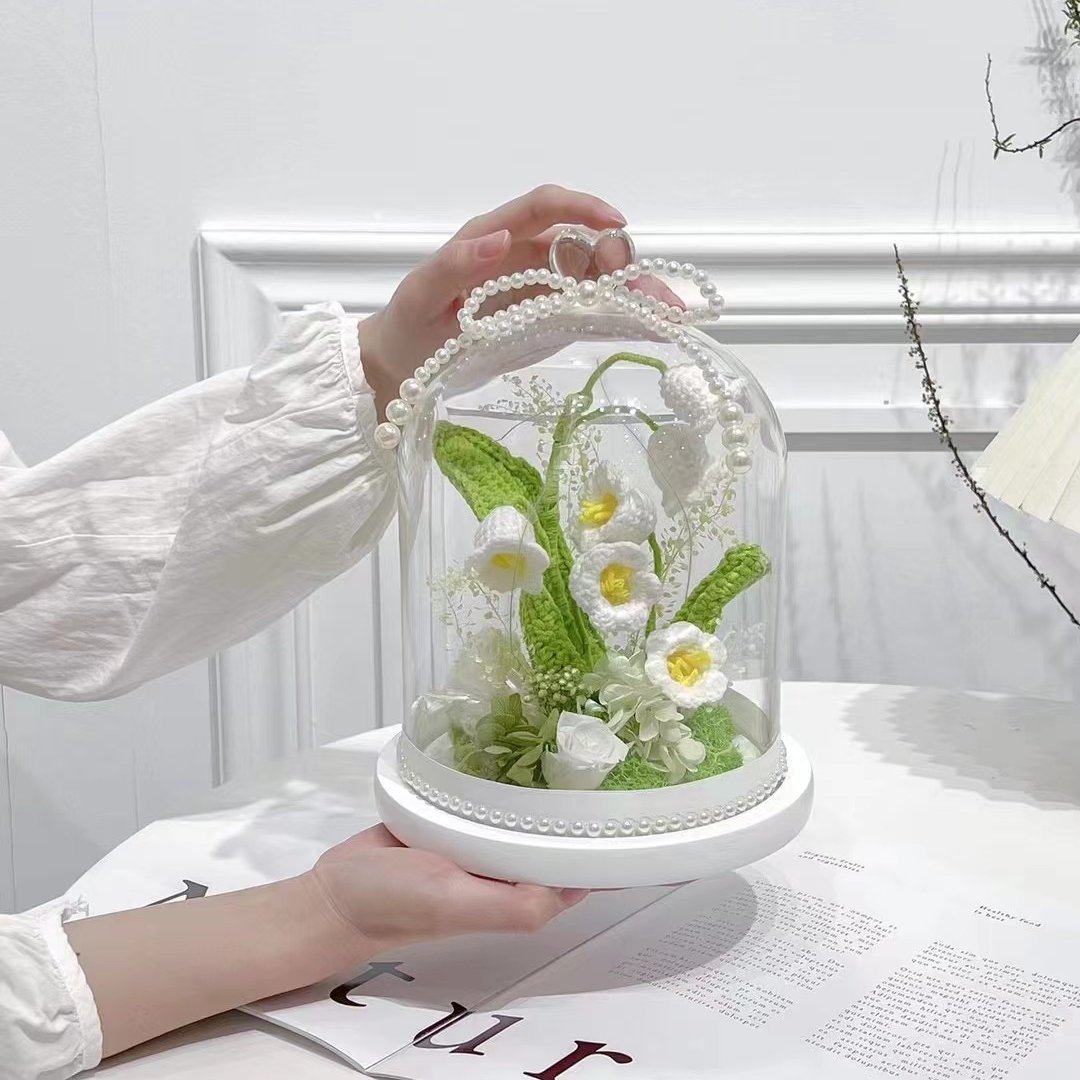 2022 hot sell Customized Flowers in Glass eternal flower glass box handcrafted eternal flower rose