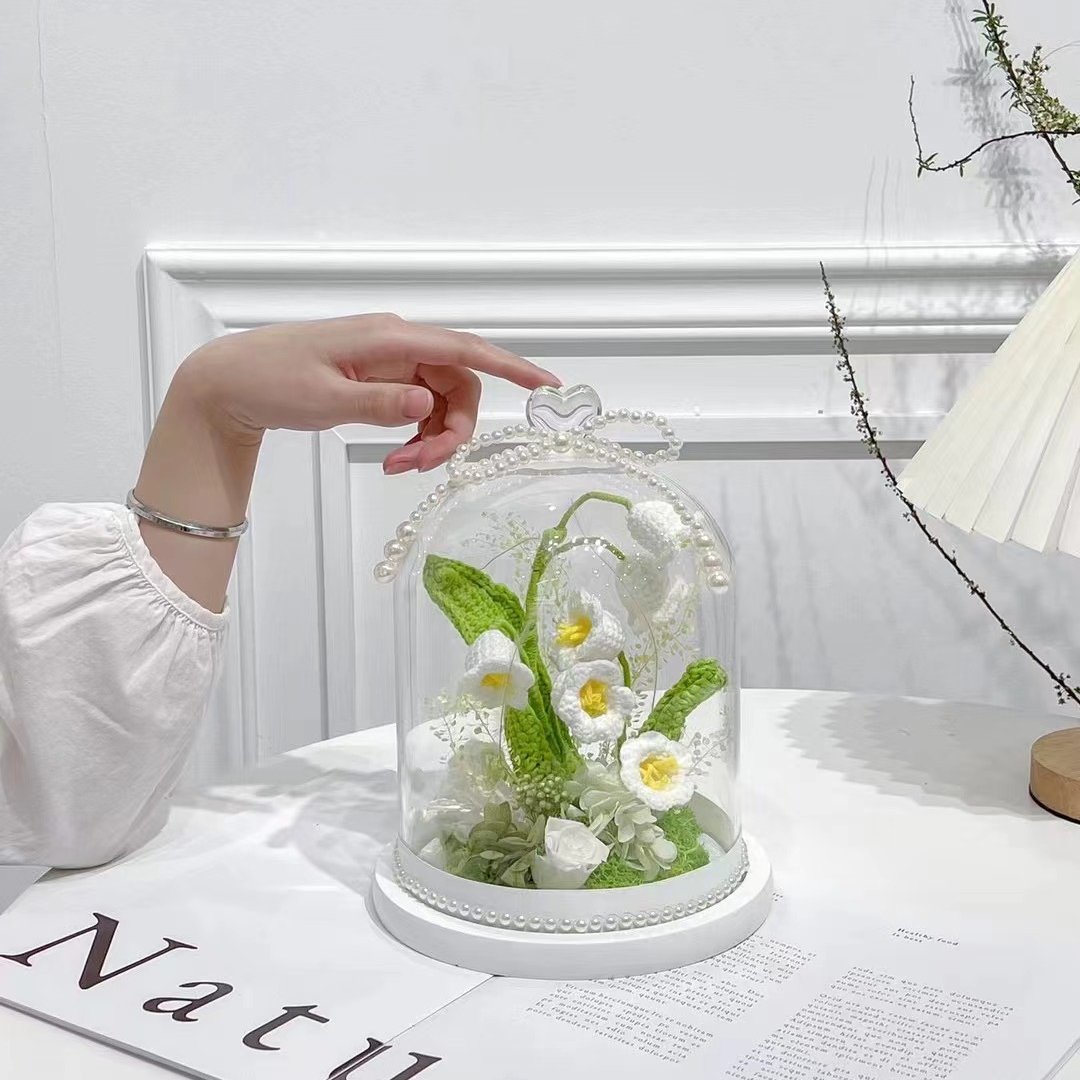2022 hot sell Customized Flowers in Glass eternal flower glass box handcrafted eternal flower rose