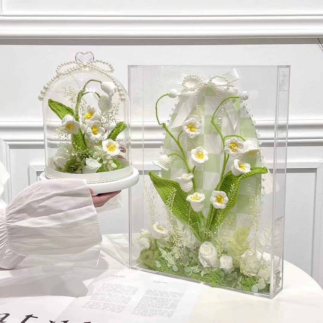 2022 hot sell Customized Flowers in Glass eternal flower glass box handcrafted eternal flower rose