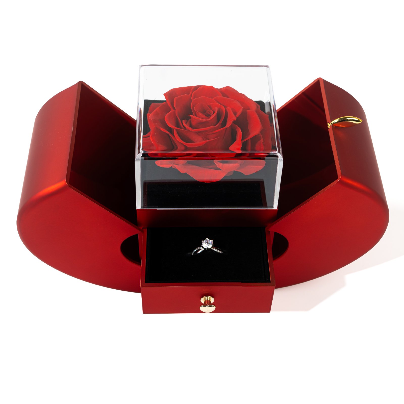 Preserved Flower Gift Idea Preserved Rose Flower Pink Valentines Day Gift Wedding Gift Apple Jewelry Box Eternal Forever Rose