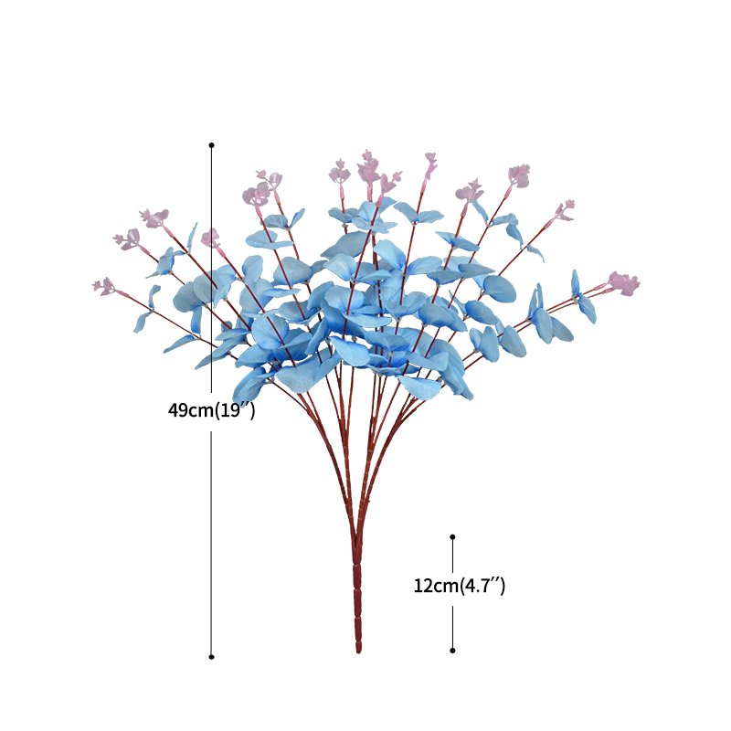 New Arrival Artificial 16 Branches Nonwoven Eucalyptus Deep Yellow Artificial Plants Money Leaf Stems Home Christmas Decoration