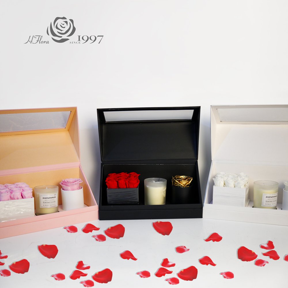 HFloral Wholesale Eternal Roses real Flowers Real Natural Preserved Roses Flowers And Plants In Box for Valentine's Gif