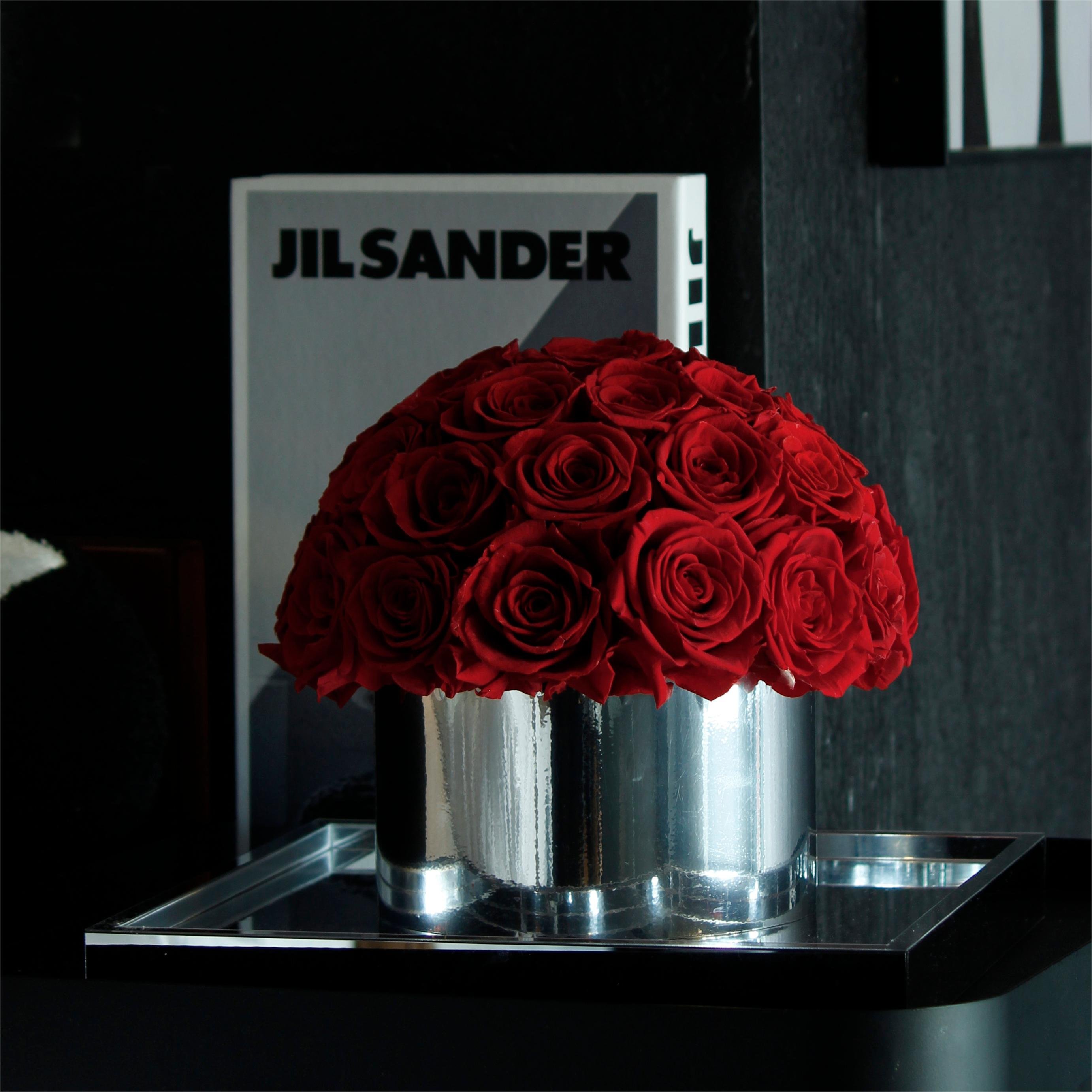Lovebay Eternal Rose wholesale Custom Mushroom Head Preserved Roses Forever Natural Handmade Preserved Flowers in Acrylic Box
